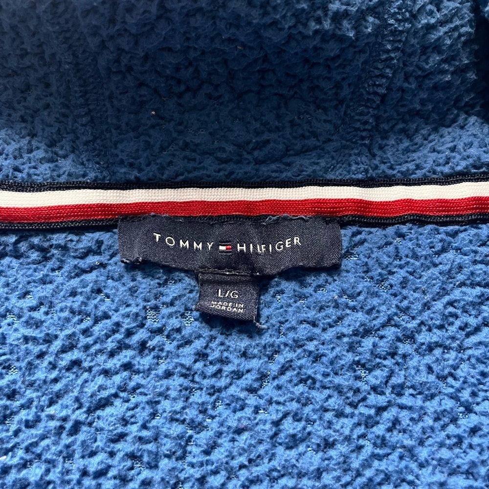 Tommy Hilfiger fleece quarter zip Blue Sweater - Picture 2 of 6